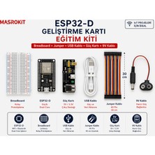 Masrokit ESP32-D Geliştirme Kartı - Eğitim Kiti (Breadboard + Jumper + USB Kablo + Güç Kartı)