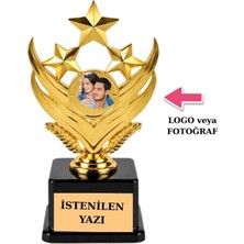 Best Hediye Yıldızlı Zafer Ödül Kupası Altın - Yazı,resim,logo Baskı Dahil