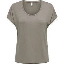 Only Onlcarrie S/s Glitter Top Jrs Kadın T-Shirt Kahverengi (15315976)