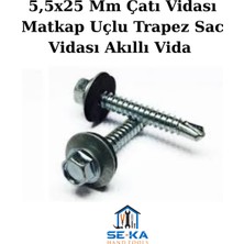 Seka Hand Tools 300 Adet 5,5X25 mm Çatı Vidası Matkap Uçlu Trapez Sac Vidası Akıllı Vida