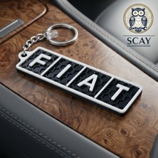 Scay Fiat Logolu 3D Tasarım Anahtarlık - Honeycomb Desenli V2