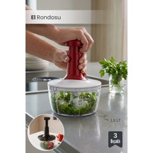 Orvila 3 Bıçaklı Pratik El Rondosu Paslanmaz Çelik El Robotu Doğrayıcı Rondo 1,5 L