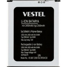 Kvy Vestel Venüs E3 Uyumlu Batarya Pil 2500 mAh Uzun Ömürlü Li-Ion Yüksek Performans