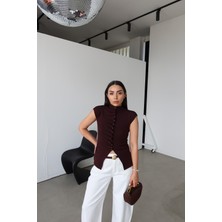 Özge Özgenç Büzgülü Kolsuz Triko