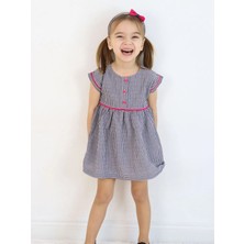 Luggi Baby Bisiklet Yaka Kısa Kollu Kız Bebek Elbise