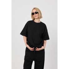 Gothamvibes Kadın Chill Oversize Siyah T-Shirt