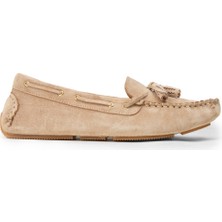 Deery Kadın Süet Bej Püsküllü Loafer Ayakkabı - DL506ZBEJC01