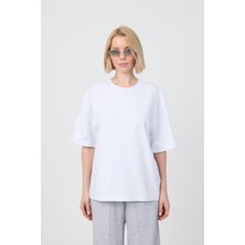 Gothamvibes Kadın Chill Oversize Premium Beyaz T-Shirt