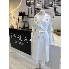 Otto Desigen Otto Nakış Detaylı Trençkot