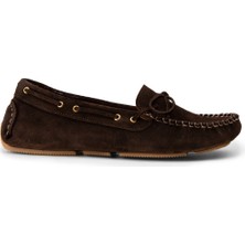Deery Kadın Hakiki Süet Kahverengi Loafer Ayakkabı - DL505ZKHVC01