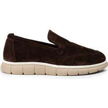 Deery Erkek Hakiki Süet Kahverengi Loafer Ayakkabı - 02044MKHVE01