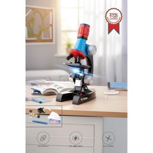 Özgürce LED Işıklı Çocuk Mikroskobu Seti 6-12 Yaş Eğitici Bilim Aletleri