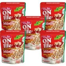 Yayla Onlife Elmalı Fındıklı ve Tarçınlı Ince Öğütülmüş Yulaflı Müsli 250 G X5