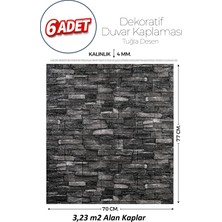 Brano 70X77 cm Kendinden Yapışkanlı Kabartmalı, Gri Kiremit Desenli Duvar Kaplama