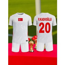 Bite Nose Beyaz Türkiye F.kadıoğlu 20 Numara Çocuk 2026/28 Milli Takım Forma T-Shirt Özel Tasarım Yeni Sezon