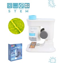 Özgürce Taşınabilir Çocuk Mikroskobu 40X-160X Stem Eğitim Seti