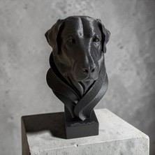 Major Hobi 3D Baskı Labrador Köpek Büst Biblo Modern Dekoratif Heykel Siyah Masa Üstü