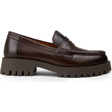 Deery Kadın Kahverengi Hakiki Deri Loafer Ayakkabı - 02034ZKHVC02