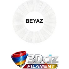 3D Çiz Pla 3D Kalem Filament Pla Beyaz Renk (2x5 Metre) 10 Metre Pla Filament