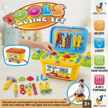 Direkstoktan 34 Parça Tekerlekli Çantalı Tamirci Seti Oyuncağı Sesli - Işıklı / Tools Amusing Set 34 Pcs