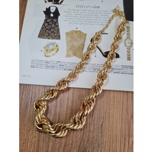 Luxury Jewelry Royal Örgü Gold Kolye