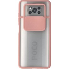 İntora Pocophone X3 Kılıf Palm Buzlu Kamera Sürgülü Silikon - Pembe