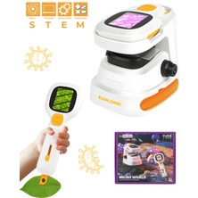 Özgürce Çiftli Dijital Mikroskop Seti 40X-1000X Yakınlaştırma Hd Ekran Stem Kit