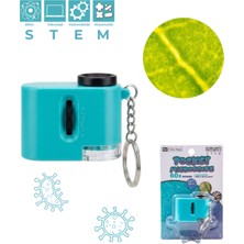 Özgürce Taşınabilir 60X LED ve Uv Işıklı Mikroskop, Turkuaz Renkli