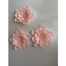Maison Avf 3'lü Set Soft Pembe Italyan Krapon Kağıt Duvar Dekorasyonu Duvar Süsü - 30CM