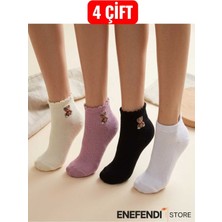 NF ND ENEFENDİ Kadın Patik Çorap 4’lü Set ✦ Yumuşak Pamuklu Likralı Dikişsiz Çorap ✦ Karışık Renkli ✦ 36-40