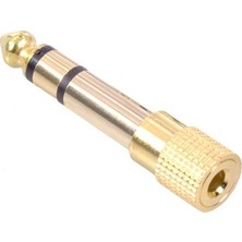 Alfais 4458 6.3 mm Erkek To 3.5 mm Dişi Çevirici Dönüştürücü Jack Adaptörü Gold Bağlantı Tipi