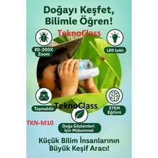 Özgürce Çocuklar Için Mini Mikroskop 80-200X Zoom Mavi