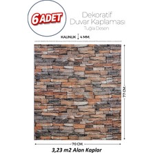 Brano 70X77 cm Kendinden Yapışkanlı Kabartmalı, Kiremit Desenli Duvar Kaplama