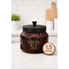 Morponi Metal Kapaklı Cam Çok Amaçlı Erzak Kavanozu Amber 1500 ml (1,5 Lt)