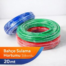 Gümüş 20 Metre 1/2 Inç Silikonlu Bahçe Hortumu Süper Esnek Kırılmaz Dayanıklı