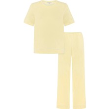 Jaya Pamuklu Kısa Kollu Pijama Takımı / Sarı