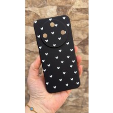 Vip Case Honor Magic 8 Lite Uyumlu Mini Beyaz Kalp Desenli Silikon Darbe Emici Klasik Korumalı Rubber Kılıf
