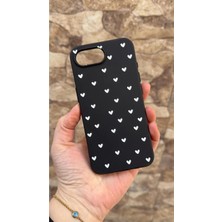 Vip Case Iphone 16E Uyumlu Mini Beyaz Kalp Desenli Silikon Darbe Emici Klasik Korumalı Rubber Kılıf