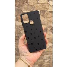Vip Case Casper Via F20 Uyumlu Mini Siyah Yıldız Desenli Silikon Darbe Emici Klasik Korumalı Rubber Kılıf