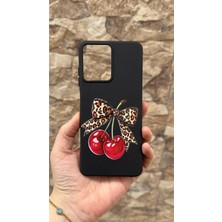 Vip Case Casper Via M40 Uyumlu Kiraz Fiyonk Leopar Desenli Silikon Darbe Emici Klasik Korumalı Rubber Kılıf