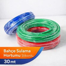 Gümüş 30 Metre 1/2 Inç Silikonlu Bahçe Hortumu Süper Esnek Kırılmaz Dayanıklı