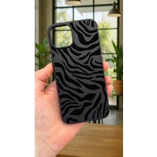 Vip Case iPhone 15 Uyumlu Zebra Desenli Silikon Darbe Emici Korumalı Klasik Rubber Kılıf 277