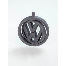 3D Baskı Zamanı Volkswagen Uyumlu Hareketli Spinner Anahtarlık - Antrasit Gri Stres Çarkı Tasarımlı Araç Aksesuarı