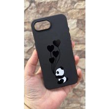 Vip Case Iphone 16E Uyumlu Kalpli Panda Desenli Silikon Darbe Emici Klasik Korumalı Rubber Kılıf