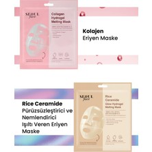 Dermal Kolajen ve Pirinç Nemlendirici Pürüzsüzleştirici Eriyen Maske Seti Kore Maske Seti 34 Gr.