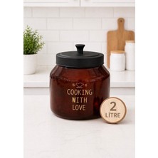 Morponi Metal Kapaklı Cam Çok Amaçlı Erzak Kavanozu Amber 2000 ml ( 2 Lt)