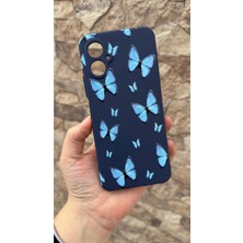 Vip Case Omix X5 Uyumlu Mavi Kelebek Desenli Silikon Darbe Emici Klasik Korumalı Rubber Kılıf 277