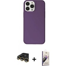 Marsilyan™- iPhone 14 Pro Max Kılıf Kutup Doku Koleksiyonu - Siyah Bilvis 3D Mat Cam Ekran Koruyucu + Gold Raze Metal Kamera Lens