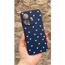 Vip Case Oppo A3 Uyumlu Mini Beyaz Kalp Desenli Silikon Darbe Emici Klasik Korumalı Rubber Kılıf
