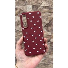 Vip Case Samsung Galaxy S25 Fe Uyumlu Beyaz Kalp Desenli Silikon Darbe Emici Klasik Korumalı Rubber Kılıf